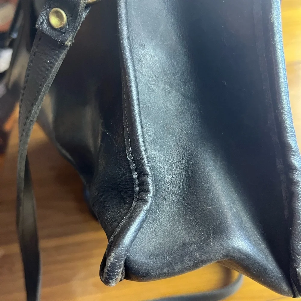Vintage 1986 Coach Diplomat Attache Black Leather Briefcase Messenger Bag USA